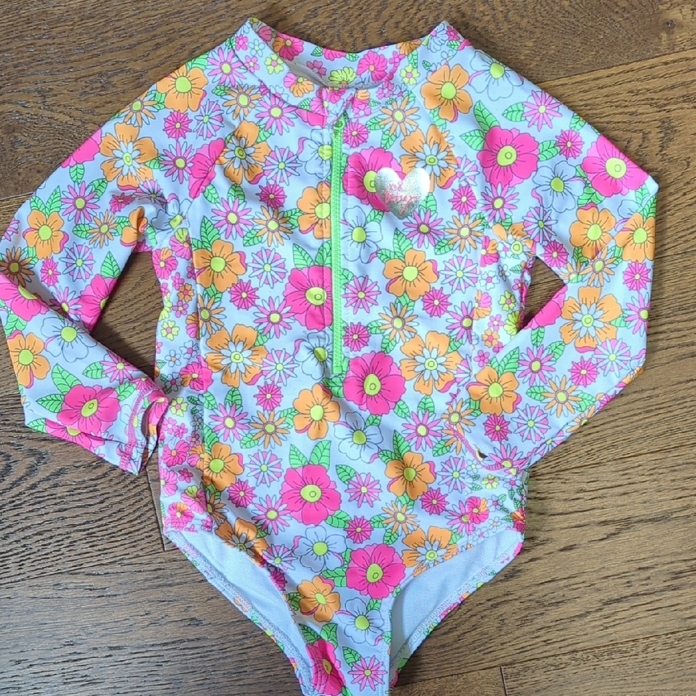 Betsey Johnson Pink and Orange One Piece Swimwear